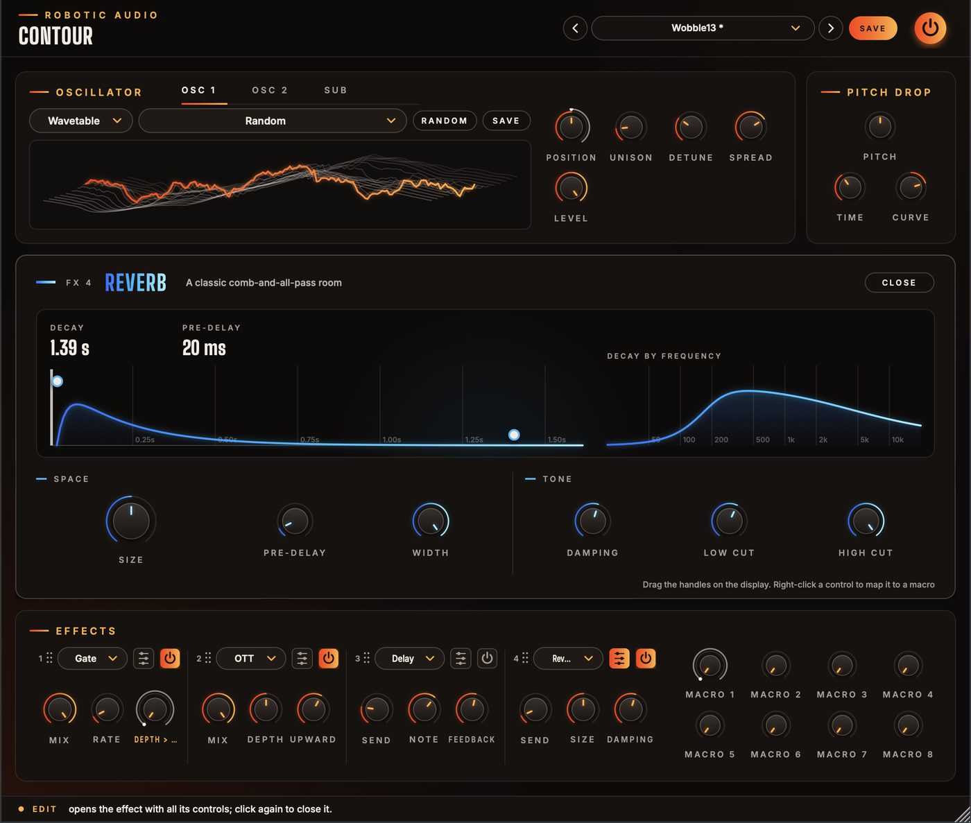 An effect's full editor, with its live display