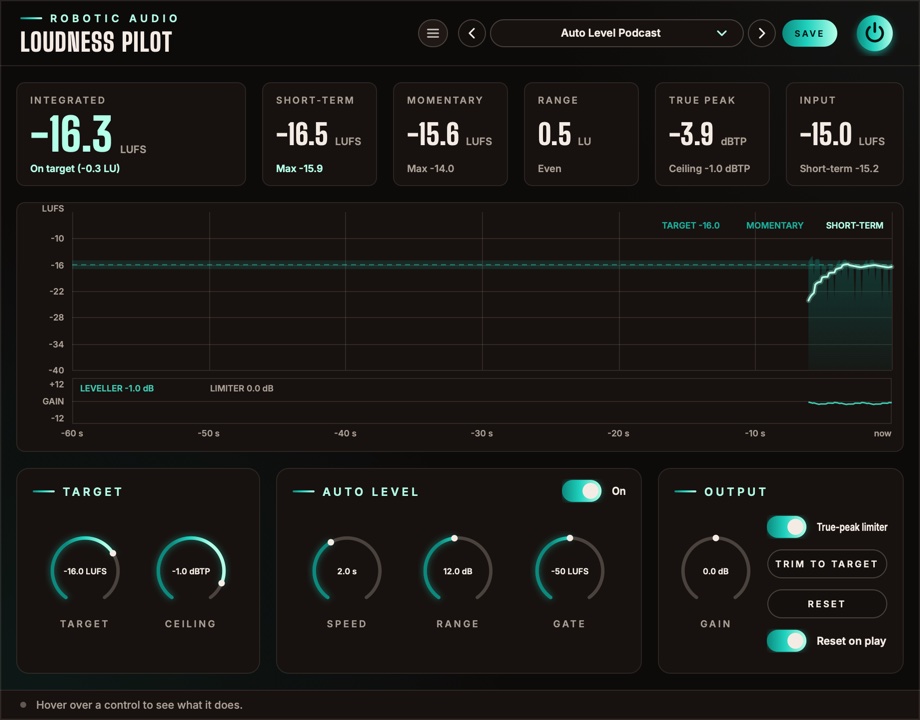 Loudness Pilot's window