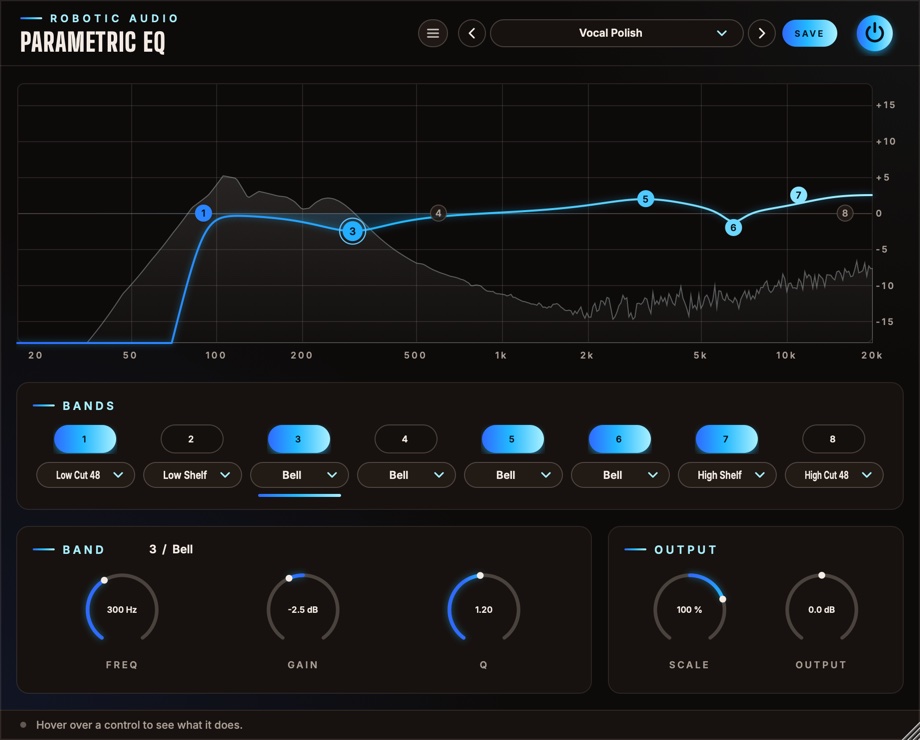 Parametric EQ's window