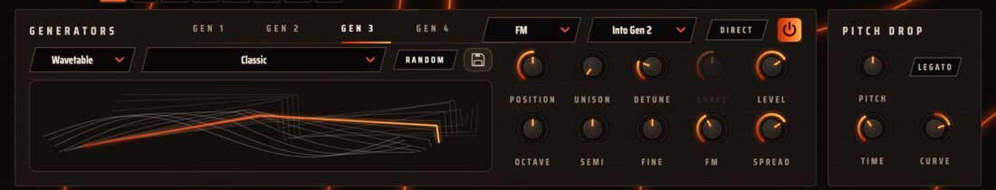 Generator 3 set to FM into Generator 2